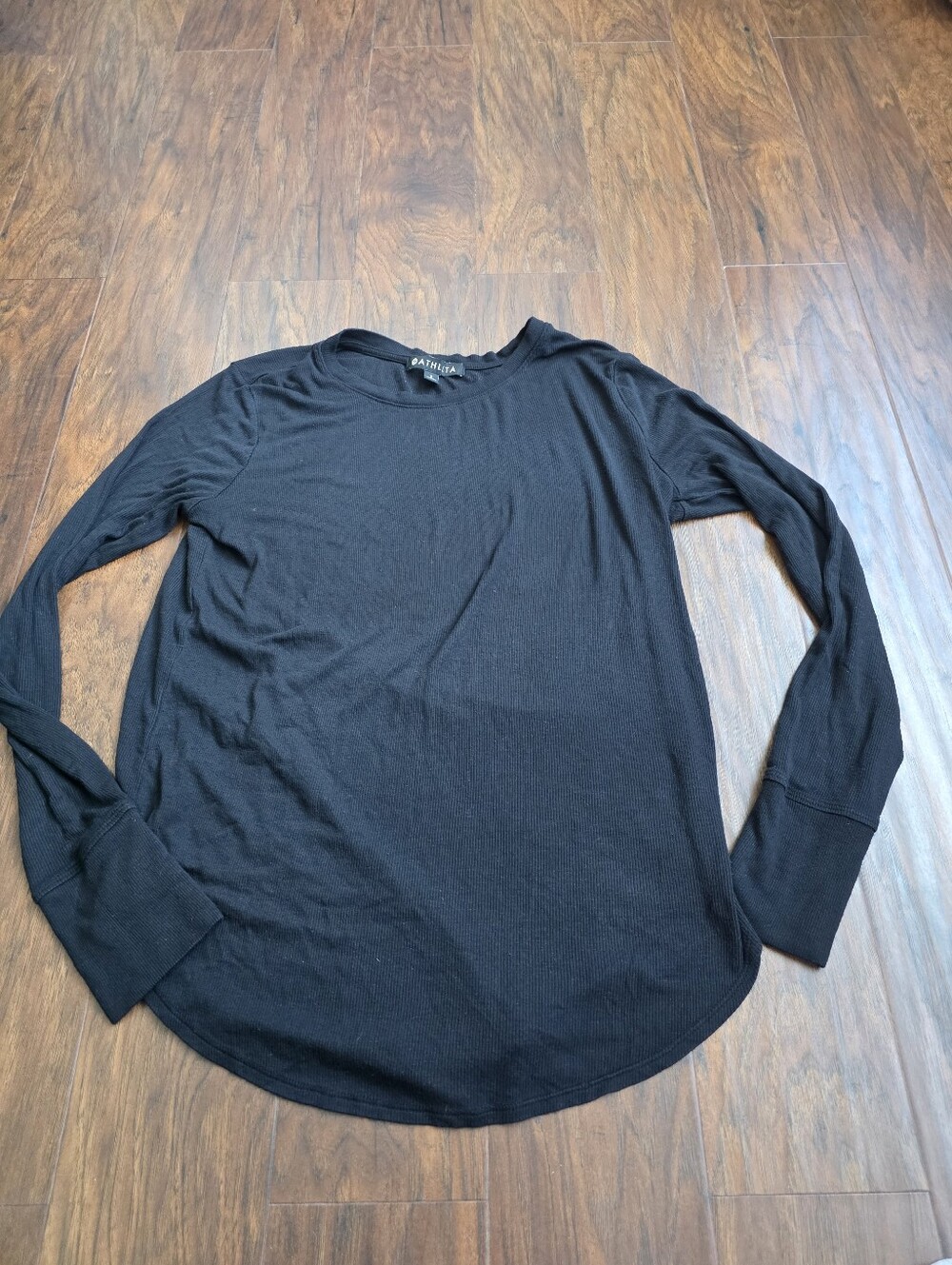 Athleta Black Long Sleeve Crewneck Tee